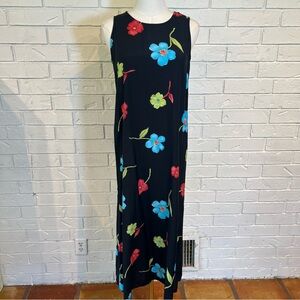Vintage 90s y2k Studio Ease Floral Sleeveless Maxi Dress Womens S